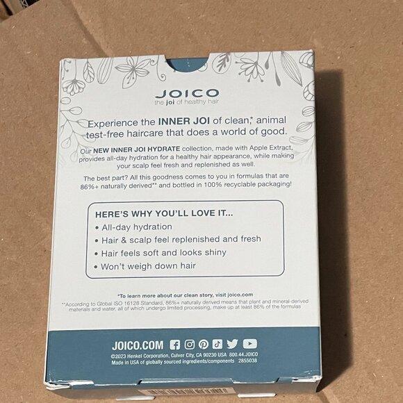 Joico InnerJoi Hydrate Hair Care Trial Kit 1.7 fl oz Each Salon Exclusive - Picture 2 of 3